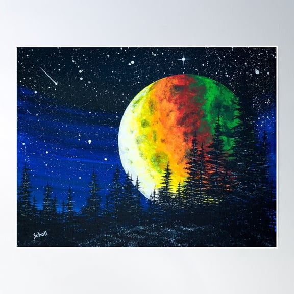 Reggae Moon Poster Wall Art, Modern Wall Decor, 12x18 UNFRAMED