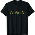thumbnail image 1 of Reggae Music Heartbeat Rastafari Rasta Gift T-Shirt, 1 of 4