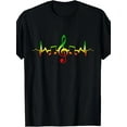 thumbnail image 1 of Reggae Music Heartbeat T-Shirt - Jamaica Rasta Tee Gift, 1 of 5