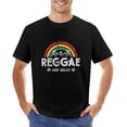 thumbnail image 1 of Reggae Music Just Relax Rainbow Men’s T-Shirt 100% Cotton Casual Short Sleeve Tops Gift Tee Black L, 1 of 5