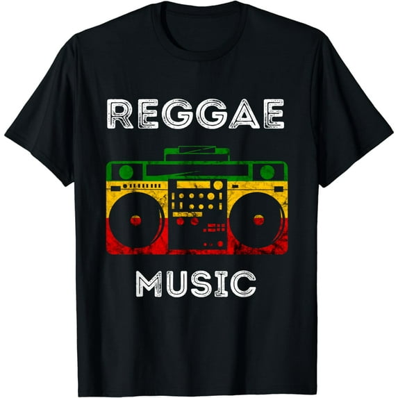 Reggae Music Musicbox Boombox Rastafari Roots Rasta Reggae T-Shirt