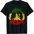 thumbnail image 1 of Reggae Music Peace Sign Rastafari Rasta Gift T-Shirt, 1 of 3