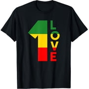 Reggae Music Rastafarian 1 Love Rasta Jamaica T-Shirt Black 3X-Large