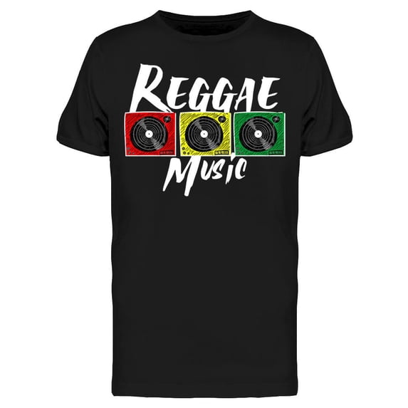 Reggae Music Vinyl Record Player T-Shirt Men -Image by Shutterstock, Male 3X-Large