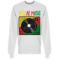 thumbnail image 1 of Reggae Music Vinyl Turntable Sweatshirt Men -Image by Shutterstock, Male Medium, 1 of 2