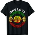 thumbnail image 1 of Reggae One Love Vinyl Reggae Music Rastafarian Jamaica T-Shirt, 1 of 4
