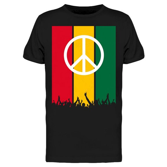 Reggae Party Colors Peace T-Shirt Men -Image by Shutterstock, Male Medium