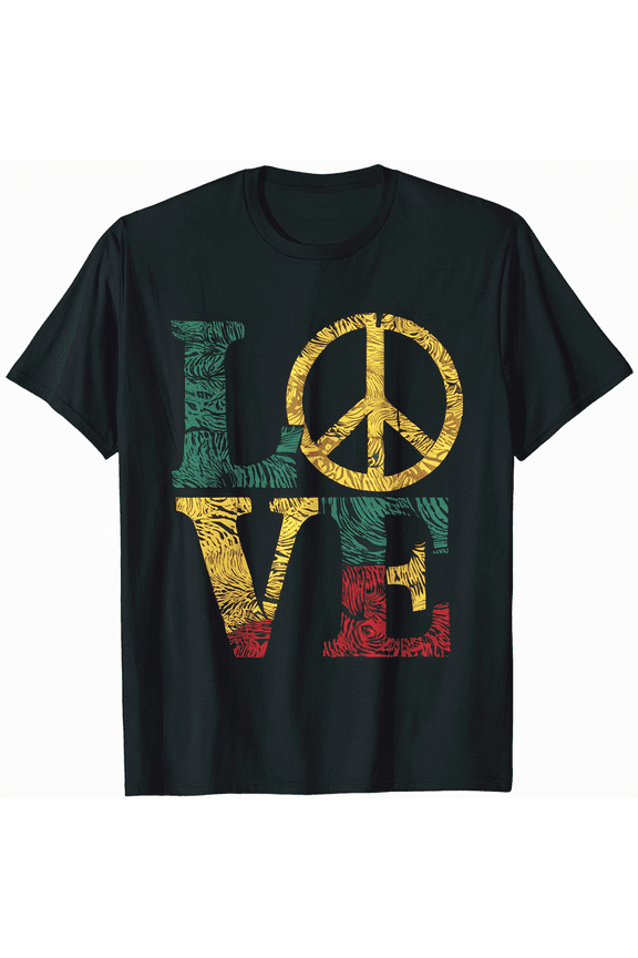 Reggae Peace Symbol Rasta Reggae Music Rastafari Hippie T-Shirt