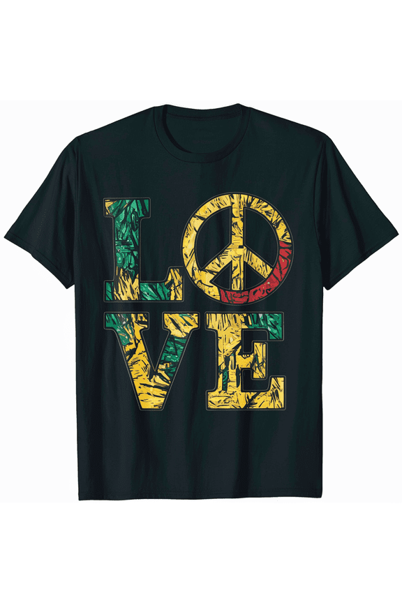 Reggae Peace Symbol Rasta Reggae Music Rastafari Hippie T-Shirt