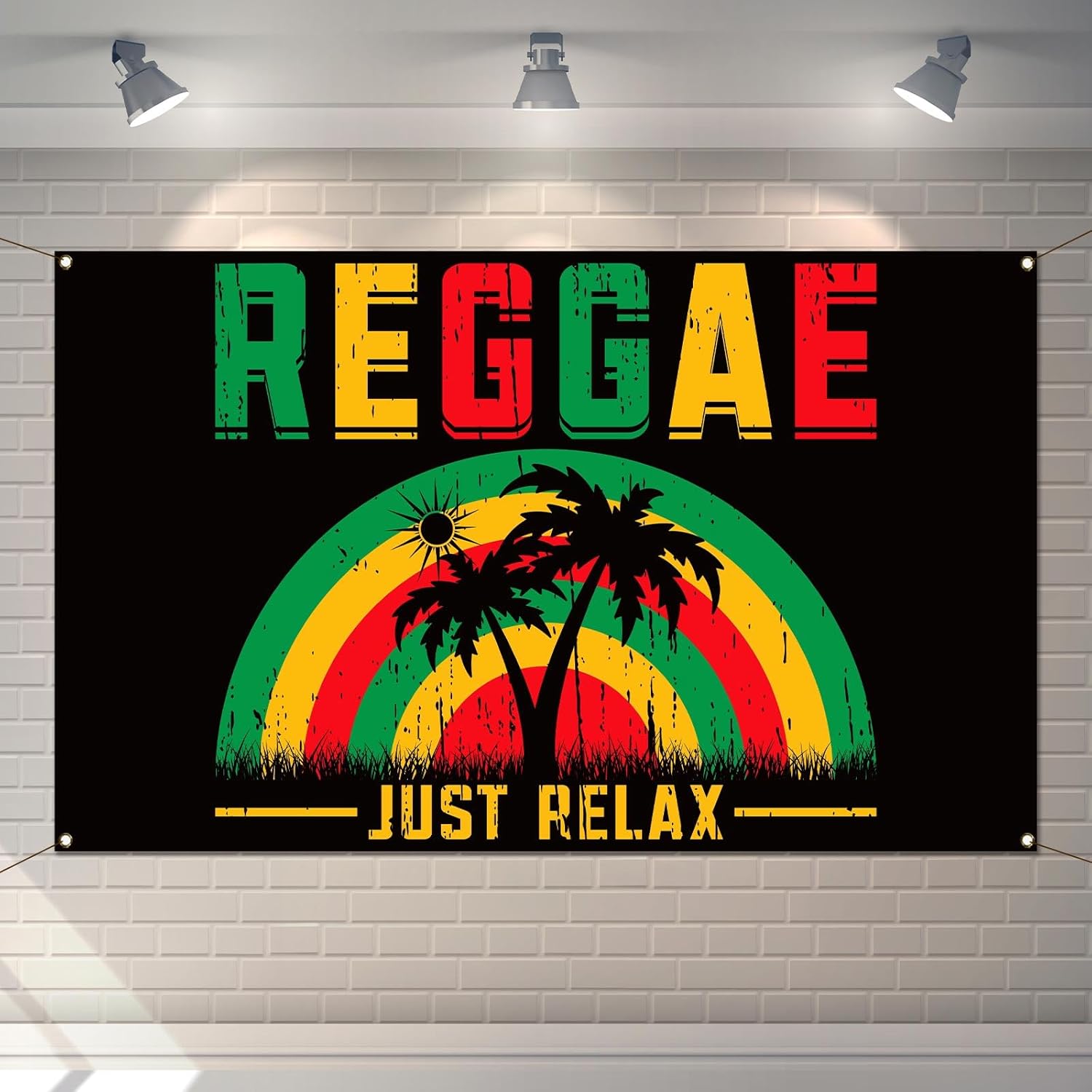 Reggae Happy Birthday Foto-Hintergrund – Jamaican Rastafari Party-Deko, 110x180 Cm, Mit Aufhänge-Ösen