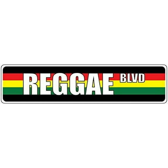 Reggae Rainbow Theme 4x16 Inch Metal Tin Sign Restaurant Bar Road Sign Series Wall Door Decor Street Sign
