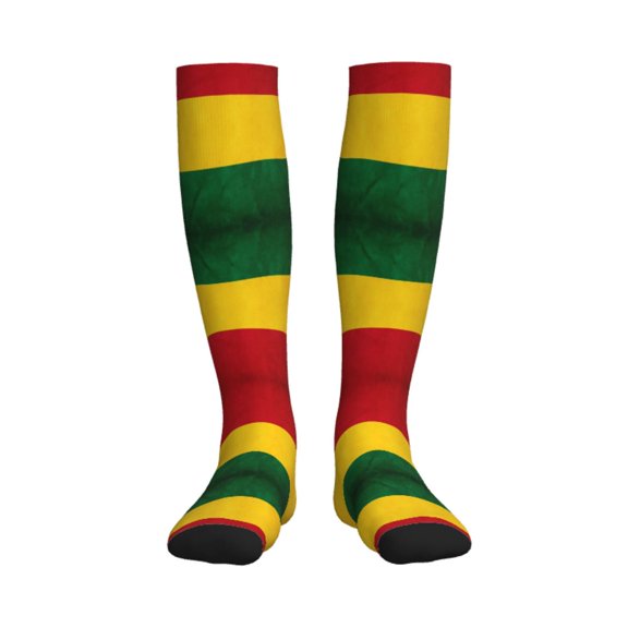 Reggae Rasta Flag Compression Socks Best Support for Women Men Athletic Running Cycling