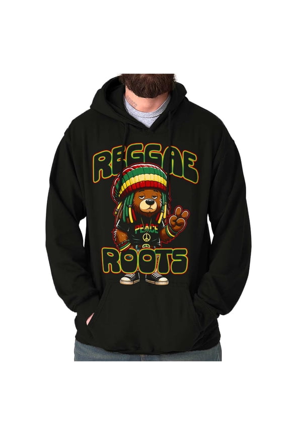 Reggae Roots Rastafari Teddy Bear Hoodie Sweatshirt Women Men Brisco Brands M