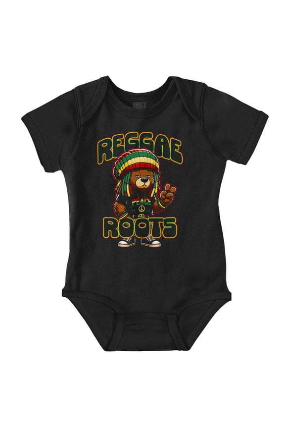 Reggae Roots Rastafari Teddy Bear Romper Boys or Girls Infant Baby Brisco Brands 6M