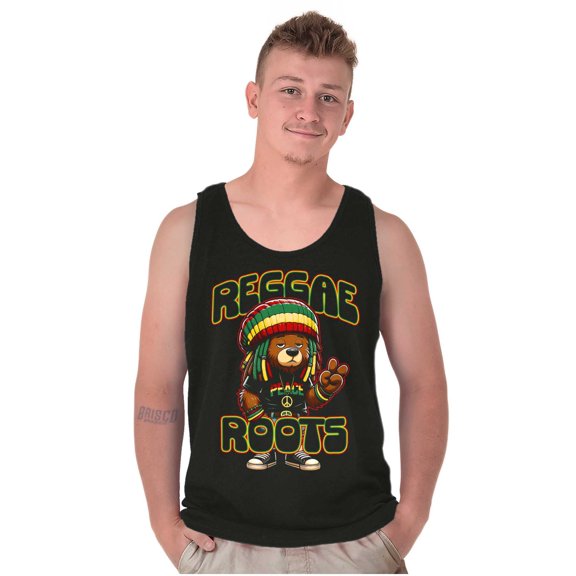 Reggae Roots Rastafari Teddy Bear Plus Size Graphic Tank Top Brisco Brands 2X