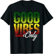Reggae T-Shirt Good Vibes Only Jamaica One Love Rasta