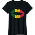 thumbnail image 1 of Reggae T-Shirt Kissing Lips Flag Rastafari Rasta Shirt Gift T-Shirt, 1 of 3