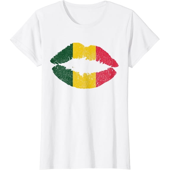 Reggae T-Shirt Kissing Lips Flag Rastafari Rasta Shirt Gift T-Shirt