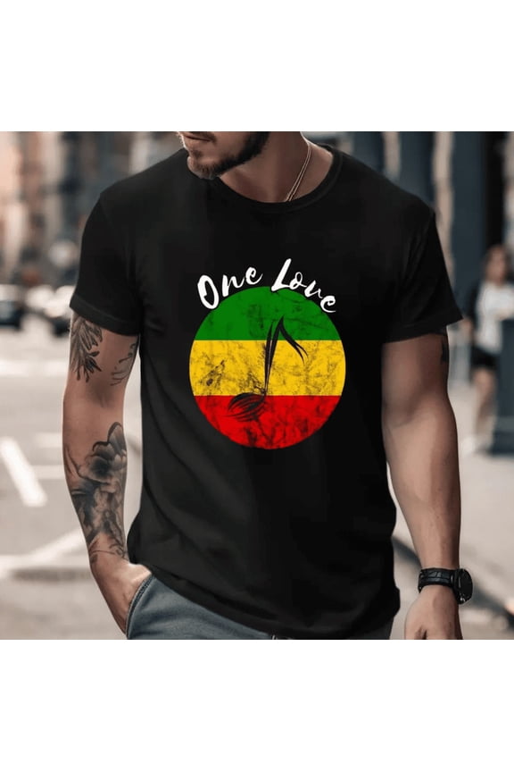 Reggae Vibes Rastafari Music Design Unisex T-Shirt, for men & women, up to size 5XL