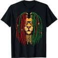 thumbnail image 1 of Reggae lion dreadlocks wild cat Rasta Africa Rastafarian T-Shirt, 1 of 5