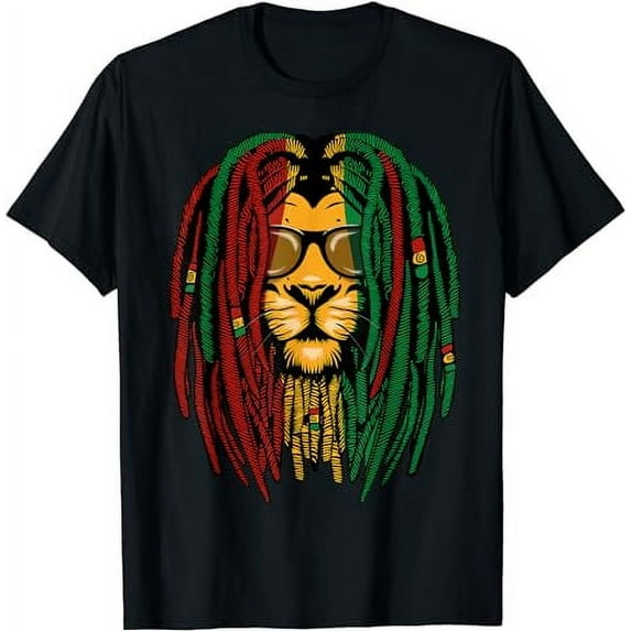Reggae lion dreadlocks wild cat Rasta Africa Rastafarian T-Shirt