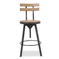thumbnail image 1 of Reggie Adjustable Swivel Fir Wood and Iron Bar Stool, Anique Finish, 1 of 10