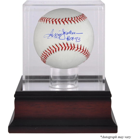 Reggie Jackson New York Yankees Autographed Baseball with "HOF 93" Inscription and Mahogany Baseball Display Case - Fanatics Authentic Certified