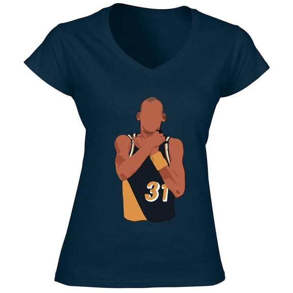Reggie Miller Indiana Choke LADIES V-NECK Shirt T-Shirt