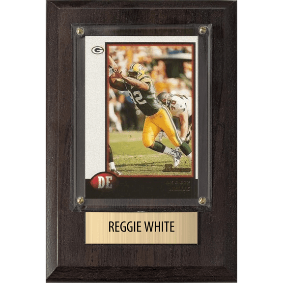 Reggie White Green Bay Packers HOF Fan Gift Plaque 4x6 1 Card Donruss Score Panini Topps Prizm 2024 2025 2026