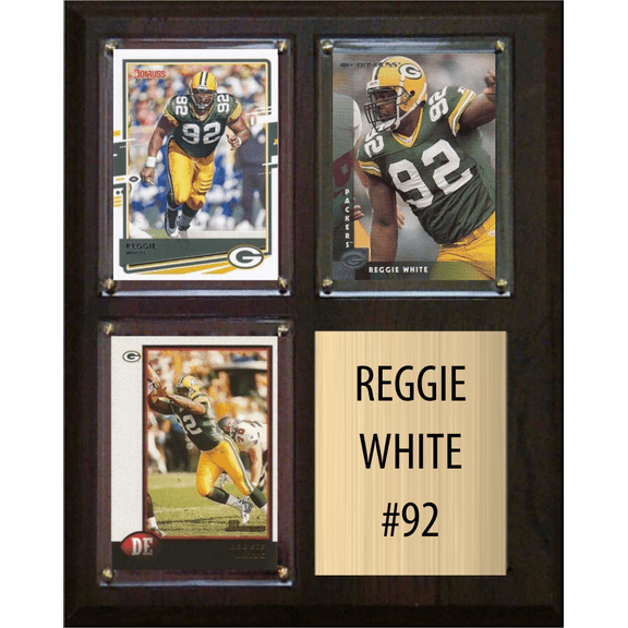Reggie White Green Bay Packers HOF Fan Gift Plaque 8x10 3 Cards Donruss Score Panini Topps Prizm 2024 2025 2026