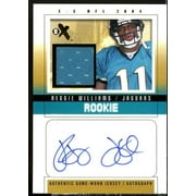 Reggie Williams Rookie Card 2004 E-X Rookie Jersey Autographs Gold #50