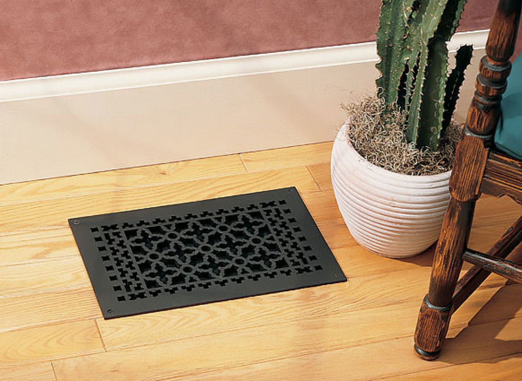 Reggio Registers 1016Ah Scroll Series 8" X 14" Grille Black