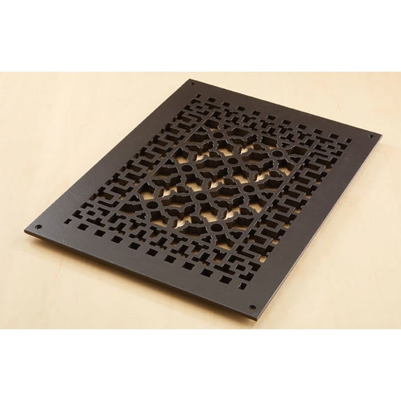 Reggio Registers 1216-Anh Scroll Series 10" X 14" Floor Grille - Bronze