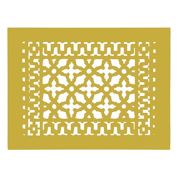 Reggio Registers 1216-Anh Scroll 10" X 14" Aluminum Floor Grille - Gold