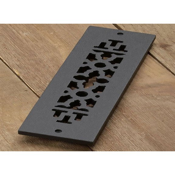 Reggio Registers 412-Nh Scroll Series 2-1/4" X 10" Floor Grille - Cast Iron