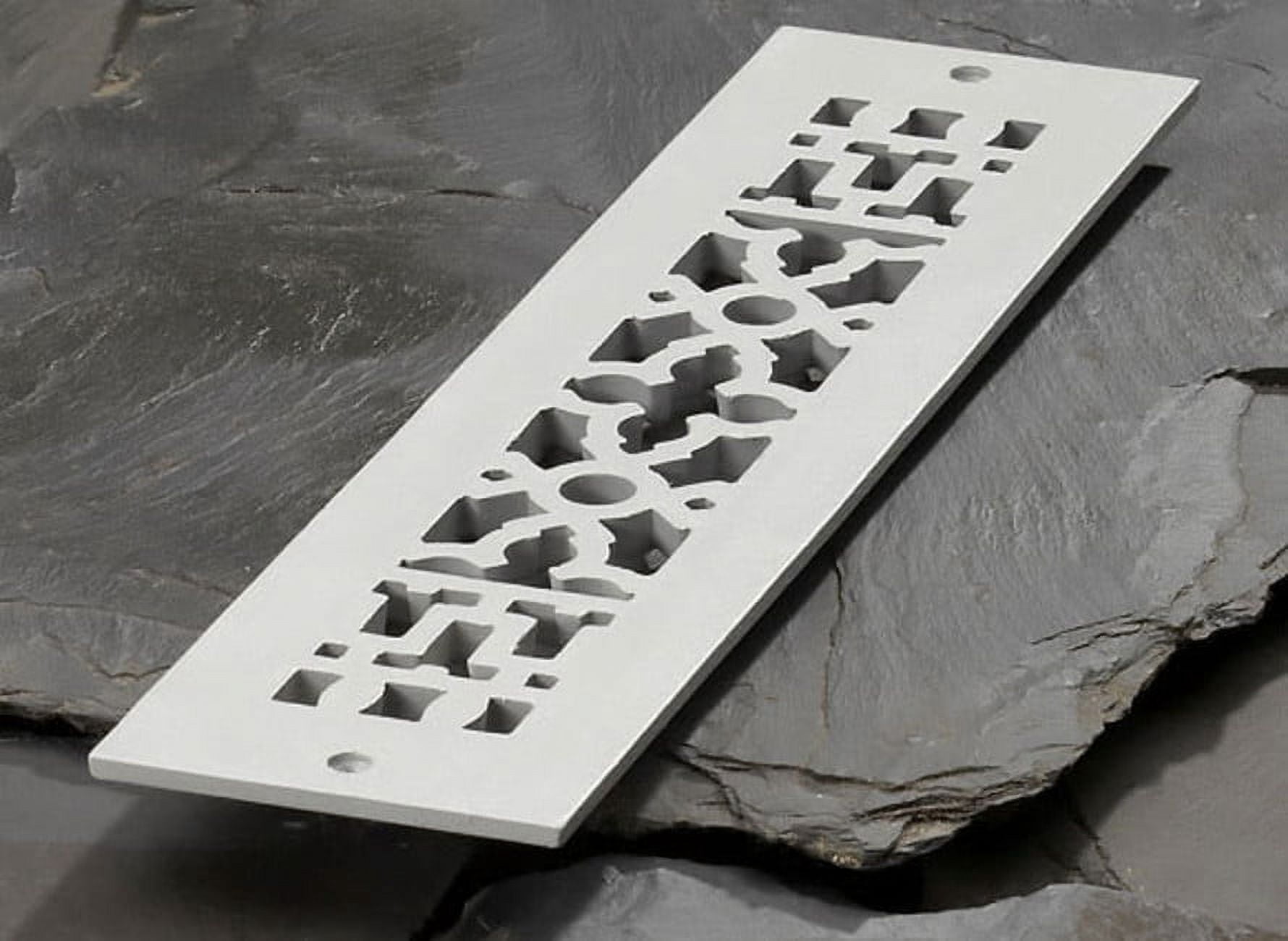 Reggio Registers 414Anh Scroll Series 21/4" X 12" Floor Grille Grey