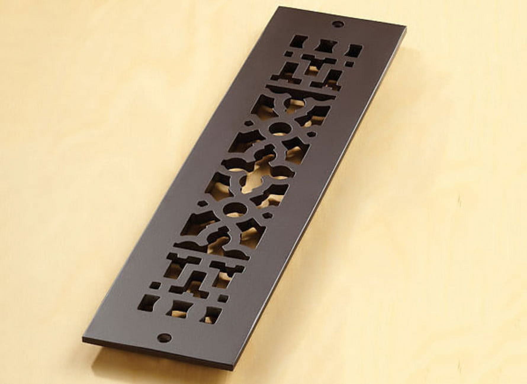 Oil Rubbed Bronze Aluminum Scroll Floor Grille 2-1/4" x 12"