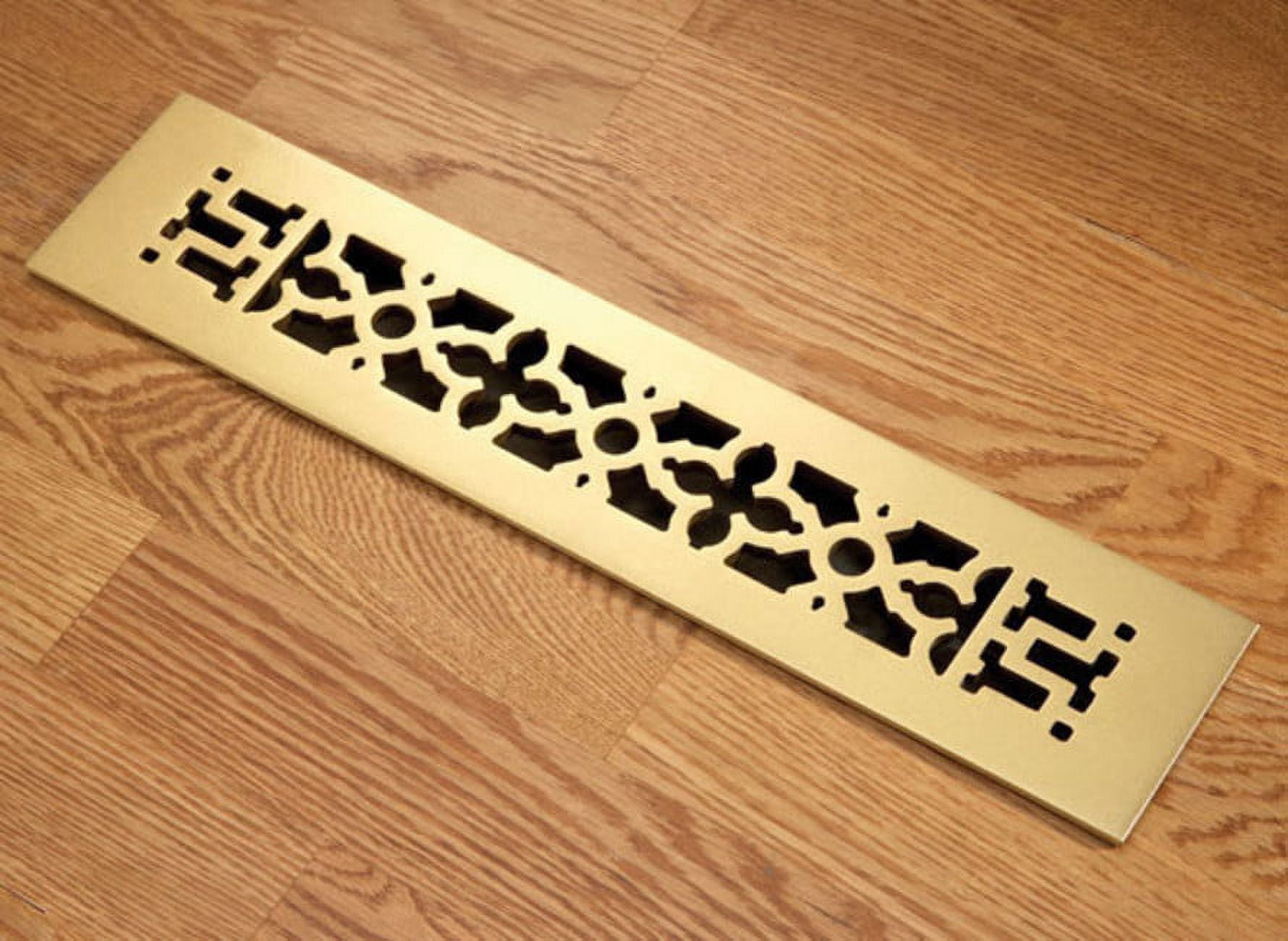 Sun Gold Aluminum Scroll Floor Grille 14" x 2-1/4"