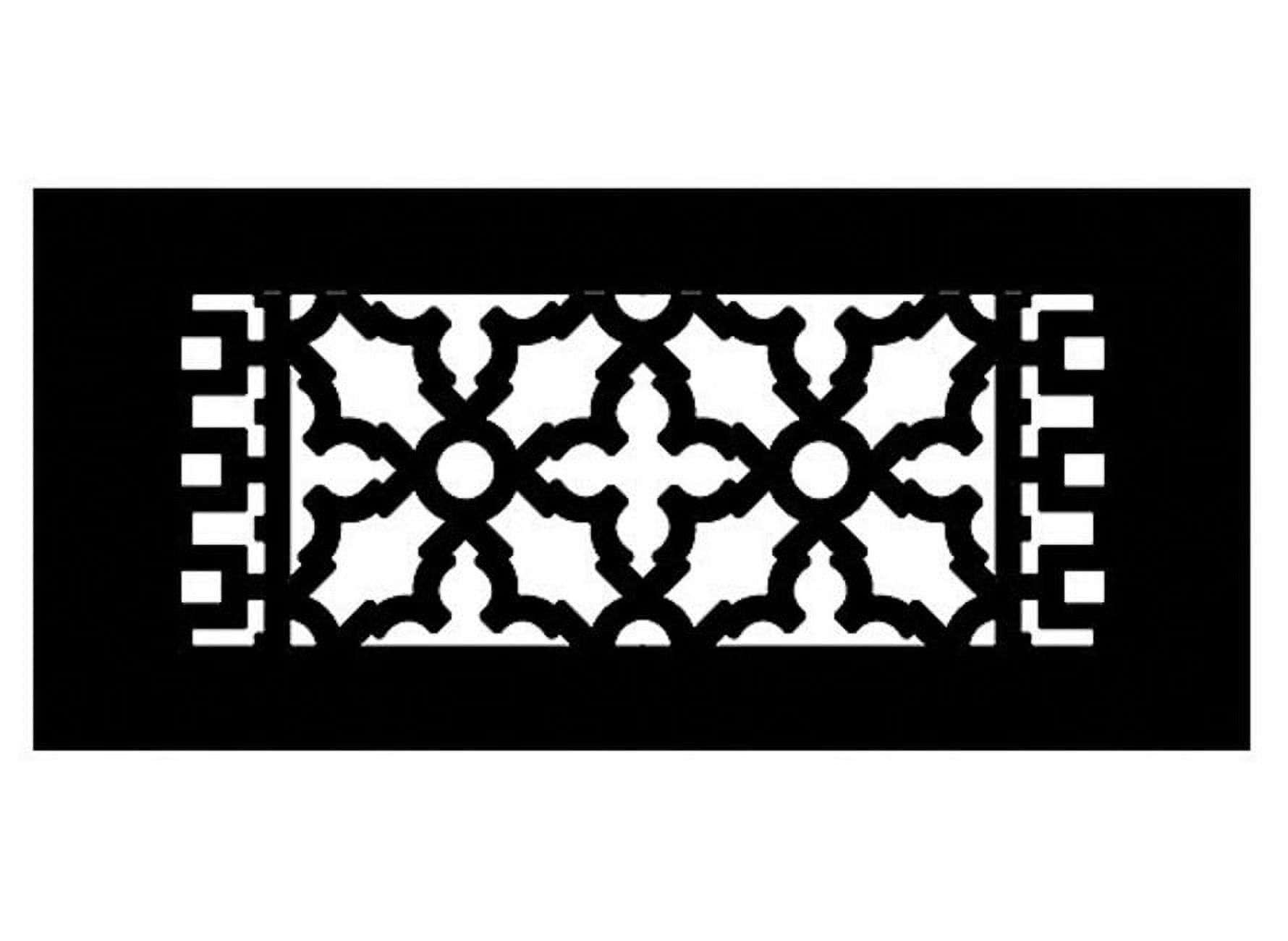Black Aluminum Scroll Pattern Floor Grille 4" x 10"
