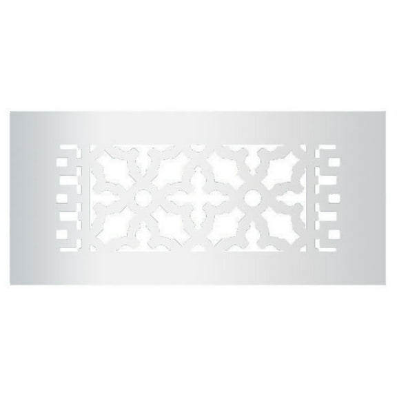 Reggio Registers 612-Anh Scroll Series 4" X 10" Floor Grille - Silver