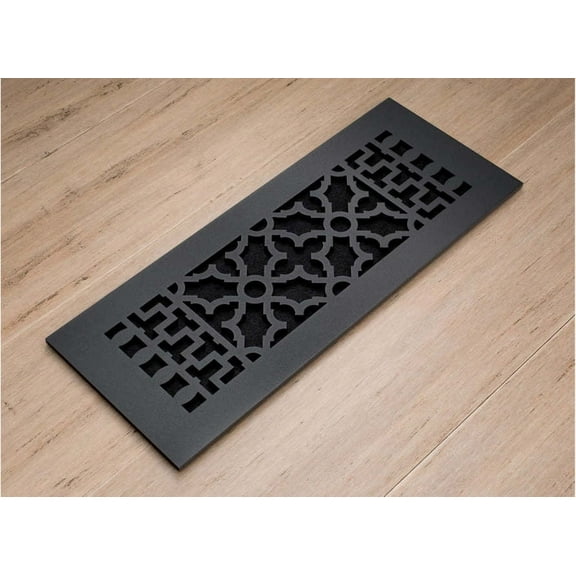 Reggio Registers 612-Nh Scroll Series 4" X 10" Floor Grille - Cast Iron