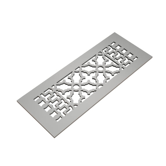 Reggio Registers 614-AH Scroll 4" X 12" Aluminum Floor / Wall Grille - Grey