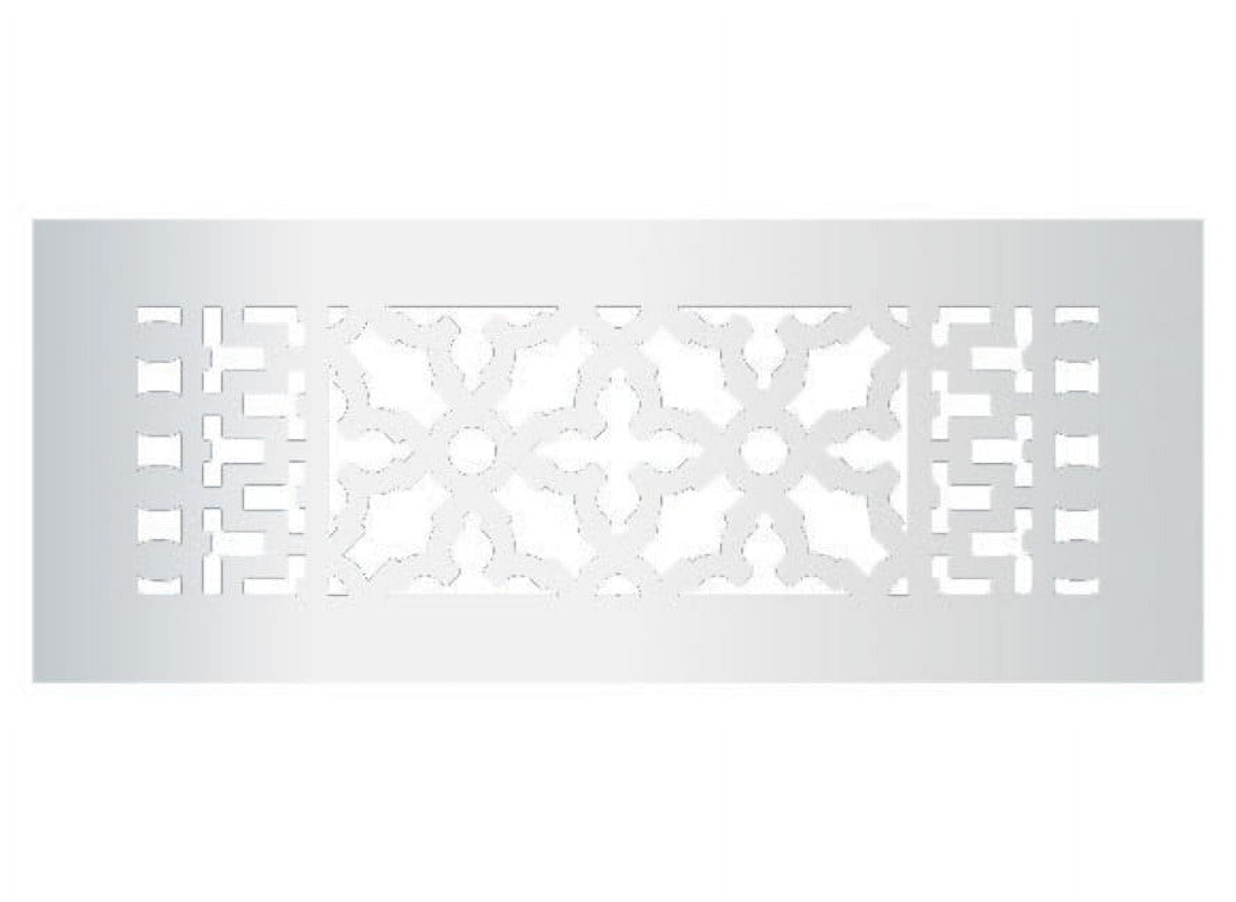 Silver Aluminum Scroll Design Floor Grille 12" x 4"