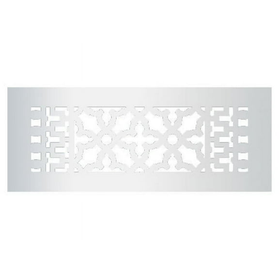 Reggio Registers 614-Anh Scroll Series 4" X 12" Floor Grille - Silver