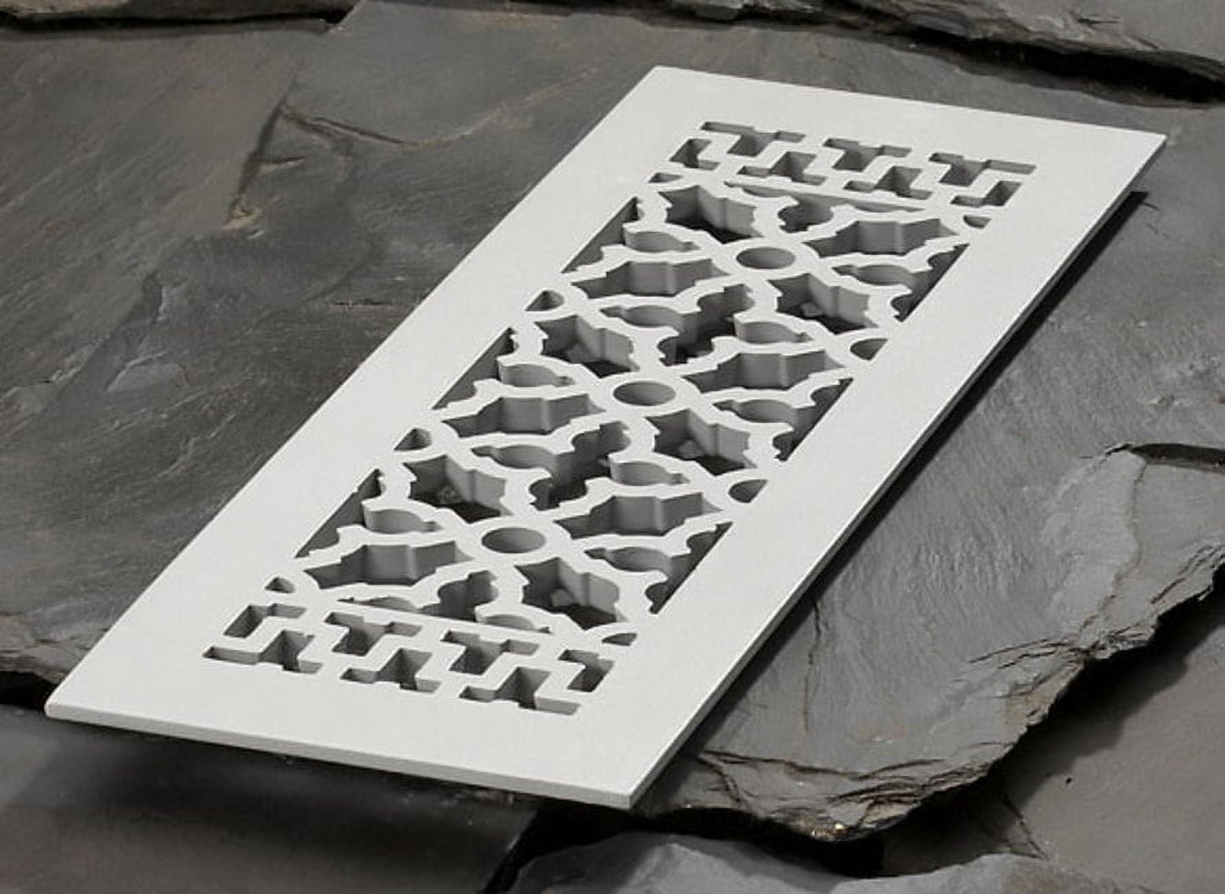 Grey Aluminum Scroll Design 14" x 4" Floor Grille