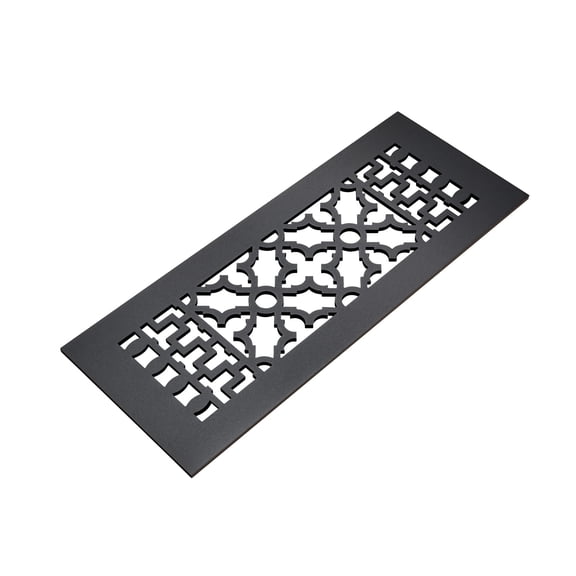 Reggio Registers 808-Anh Scroll 6" X 6" Aluminum Floor Grille - Black