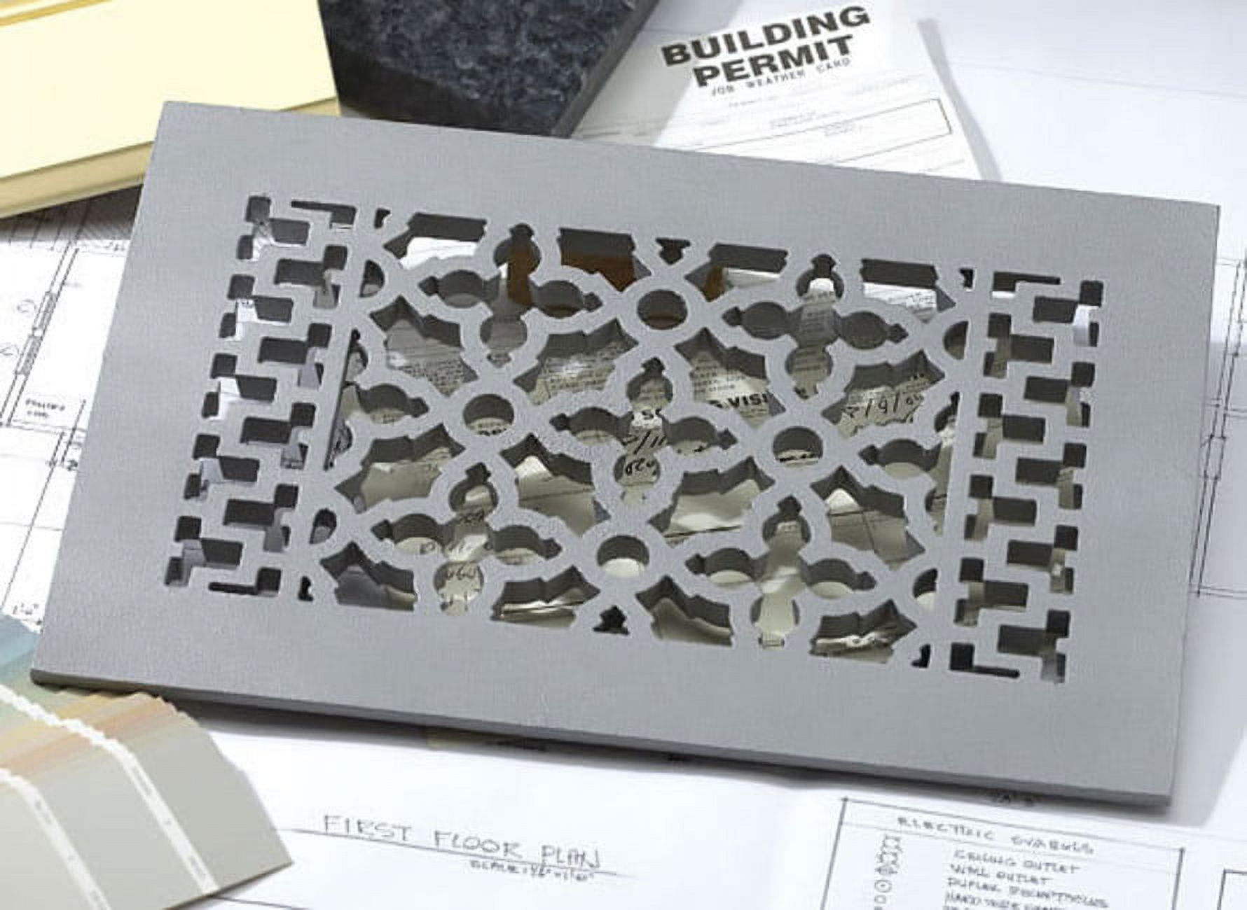 Reggio Registers 812Anh Scroll Series 6" X 10" Floor Grille Grey