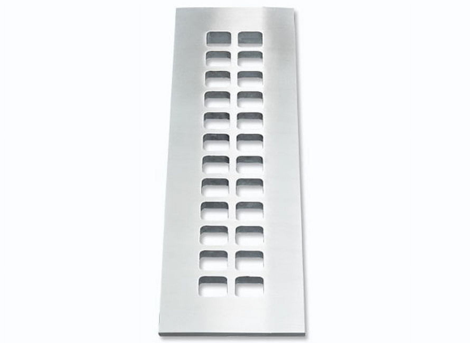 Silver Aluminum 12" x 2-1/4" Floor and Wall Grille with Mounting Holes