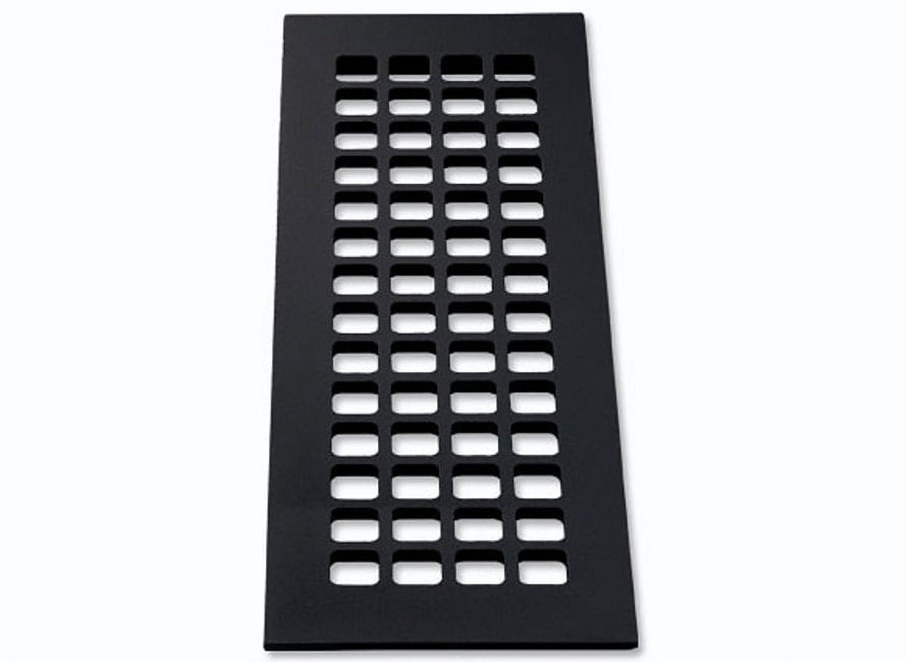 Black Aluminum 14" x 4" Floor Grille with Grid Design
