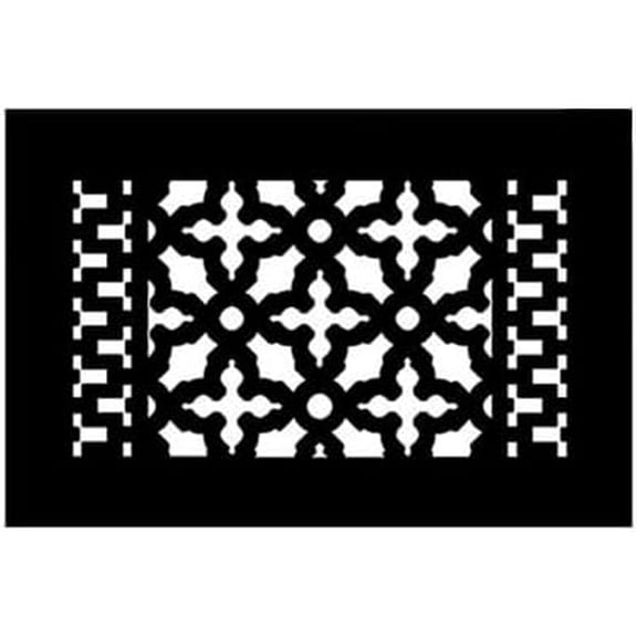 Reggio Registers Scroll Series Victorian Pattern Premium Luxury Floor Grate Cover Grille, Black Cast Iron Metal 10 Inch x 6 Inch Without Mounting Holes | 812-NH